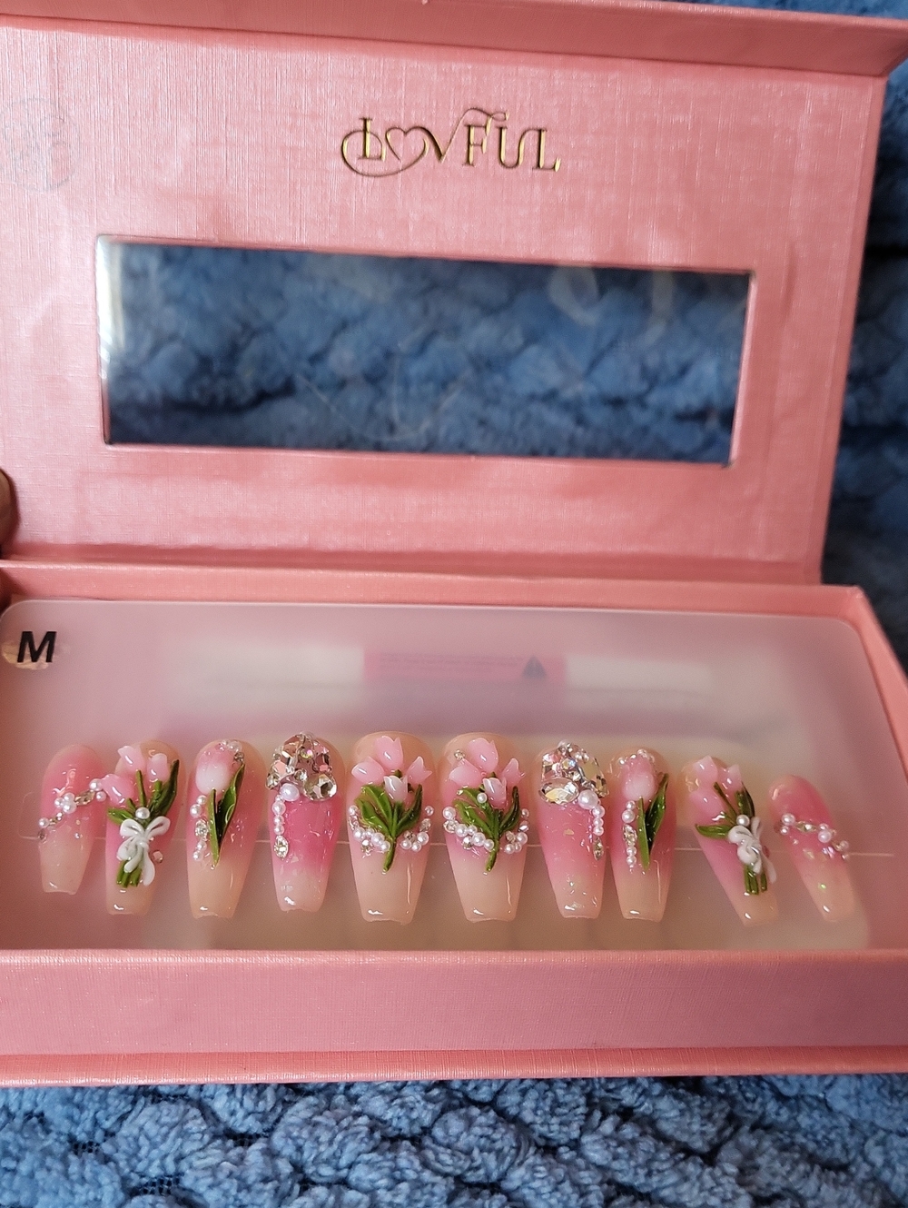 Lovful Lovely Pink Floral Press-On Nail Set by
